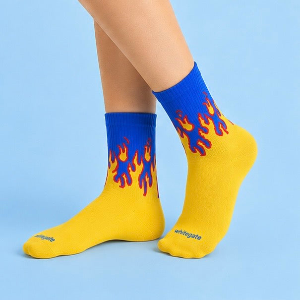 Yellow Fire Socks