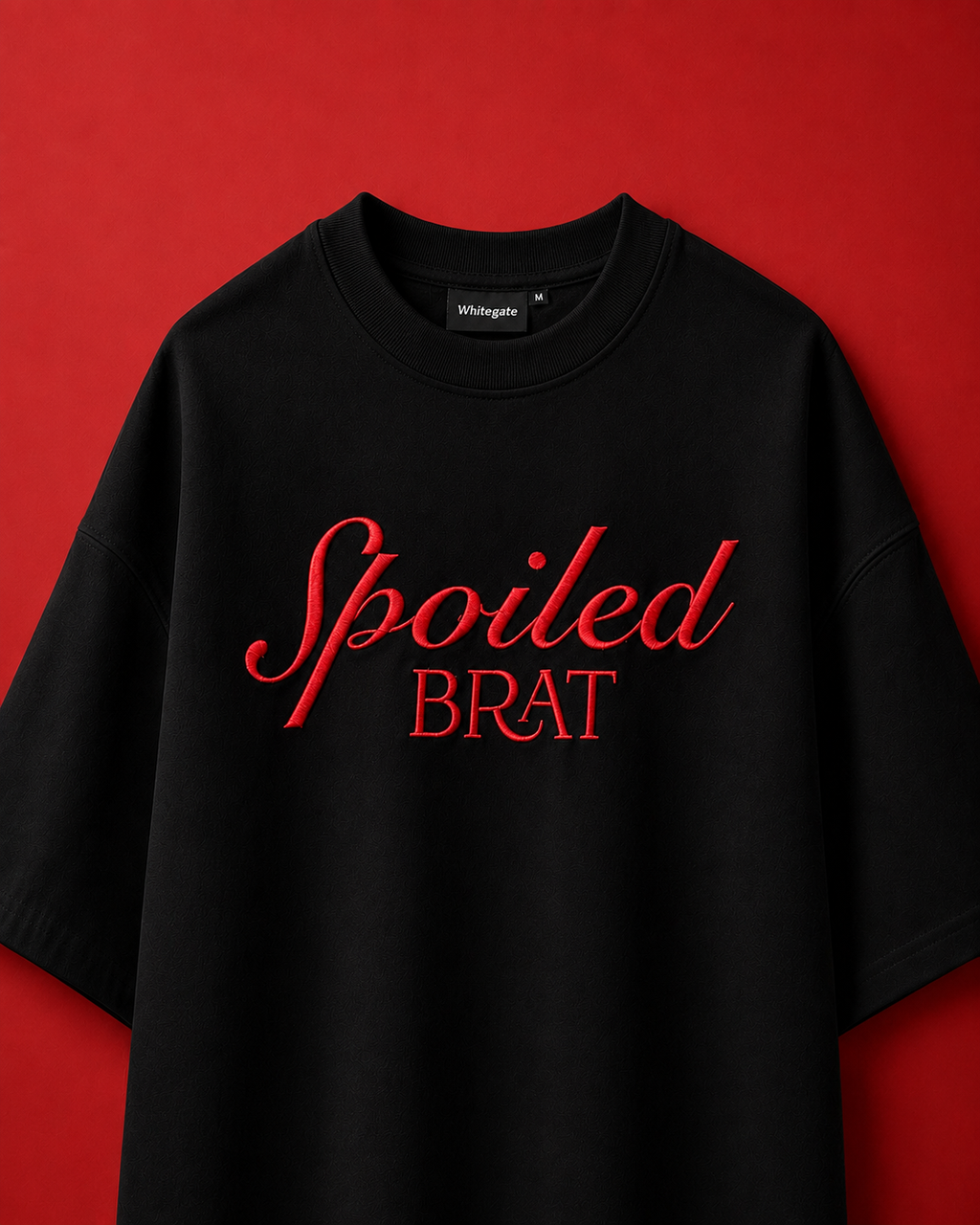 EMBROIDERED Spoiled Brat Tshirt, Black