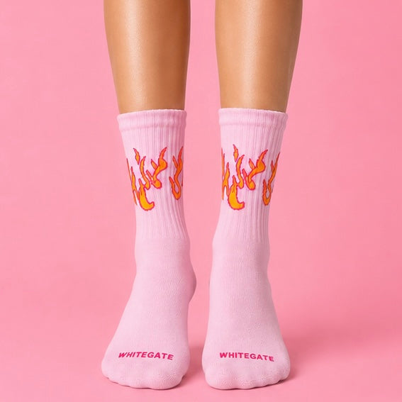 Pink Fire Socks