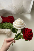 Red Rose Crochet Flower