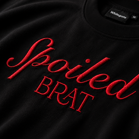 EMBROIDERED Spoiled Brat Tshirt, Black