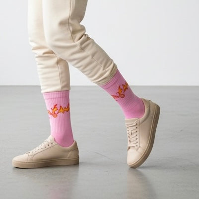 Pink Fire Socks