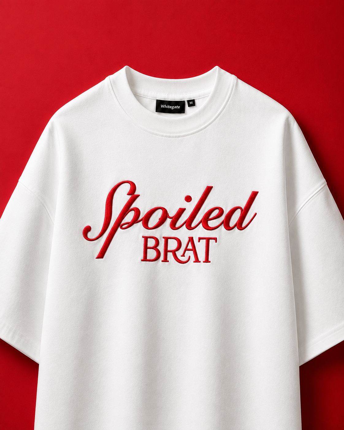 EMBROIDERED Spoiled Brat Tshirt, White