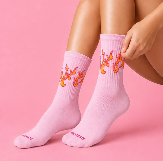 Pink Fire Socks