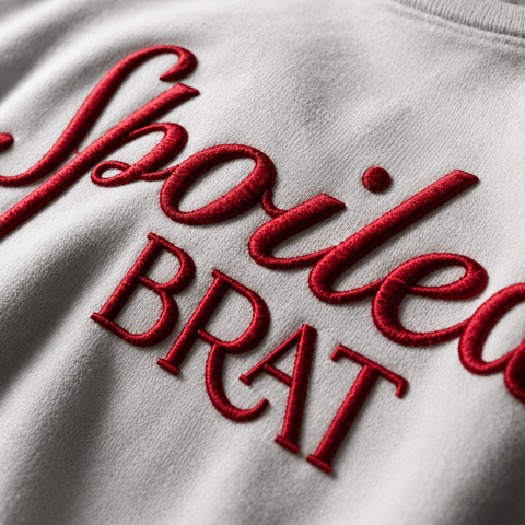 EMBROIDERED Spoiled Brat Tshirt, White