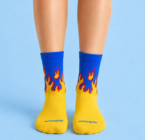 Yellow Fire Socks
