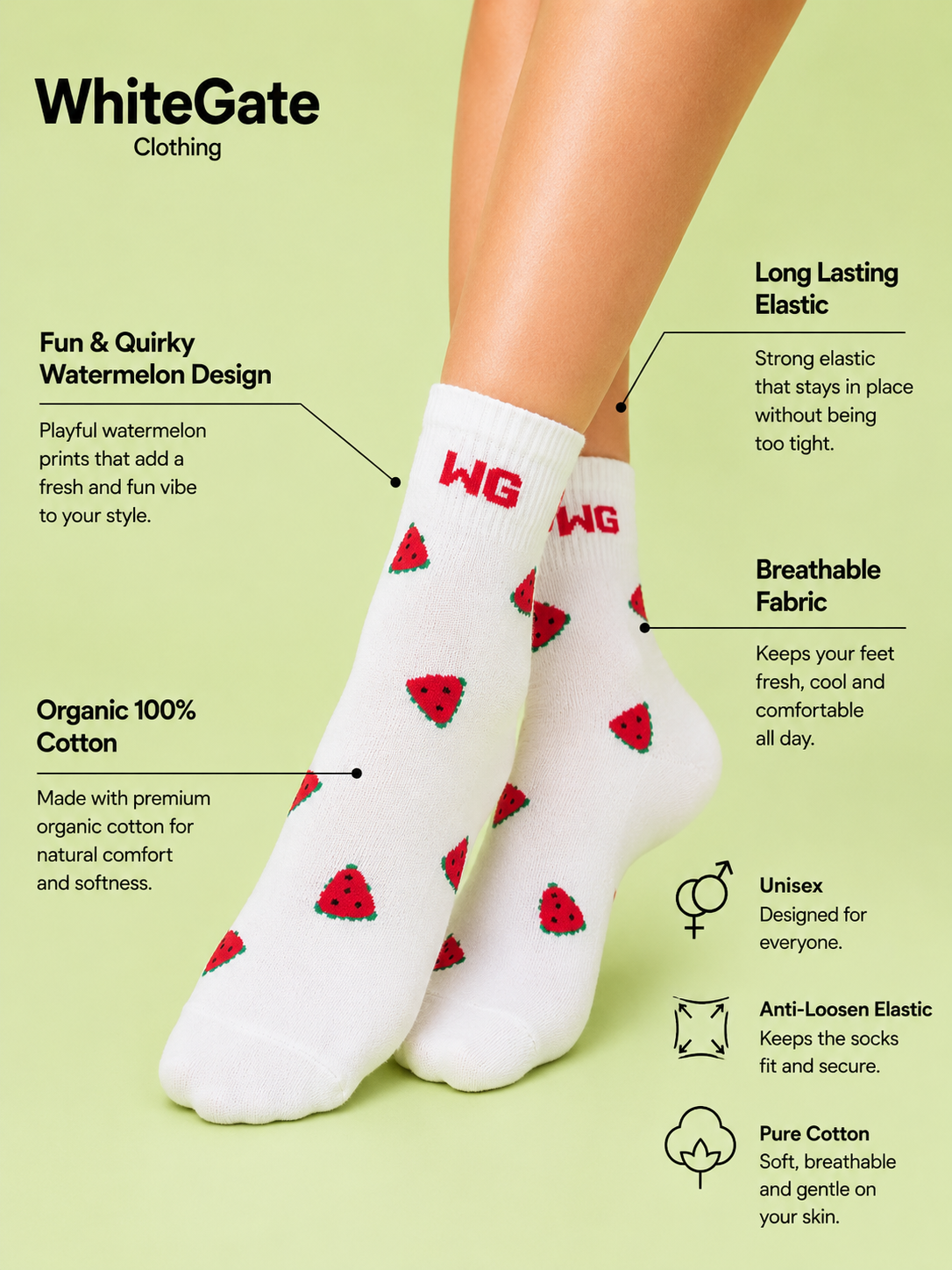 Watermelon Ankle Length Socks