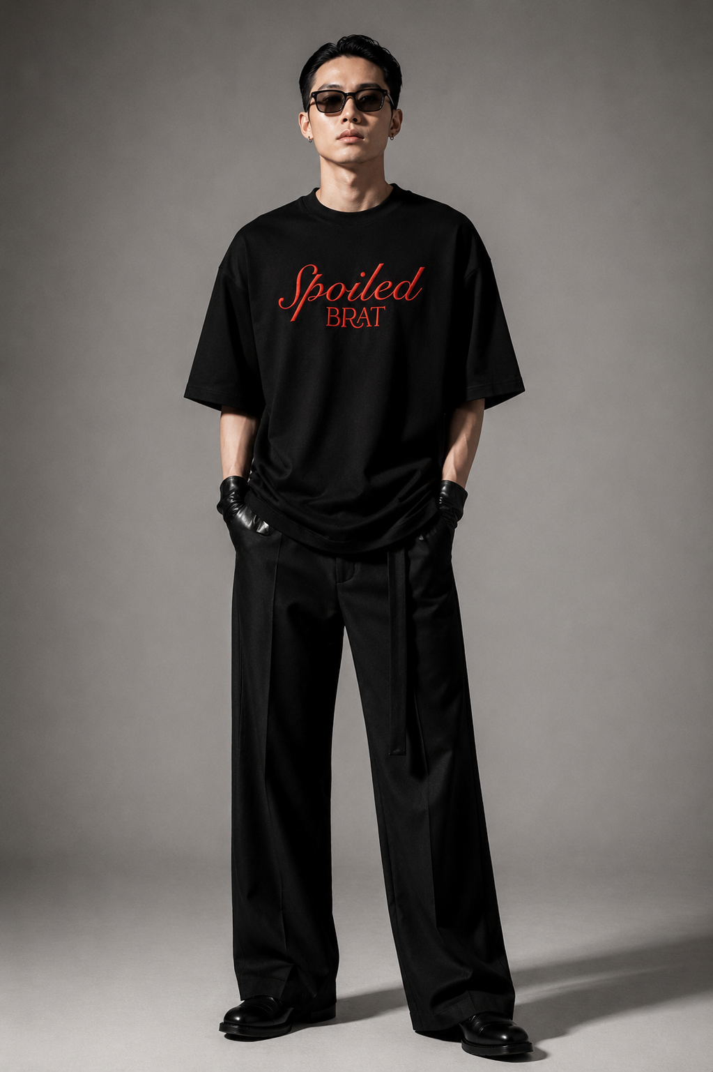 EMBROIDERED Spoiled Brat Tshirt, Black